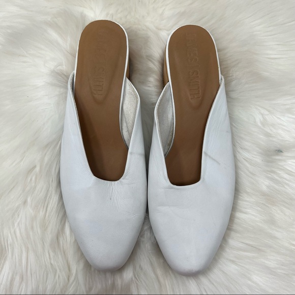 James Smith Cafe society mule white wood leather 38 - Picture 2 of 10
